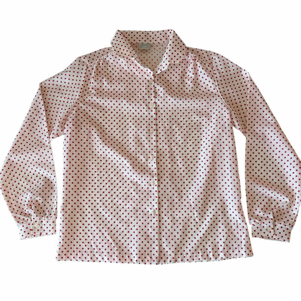 Vintage Polka Dot Button-Up Shirt